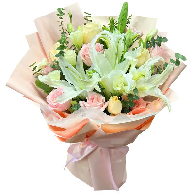 揭阳10朵玫瑰百合混搭，爱是难忘时刻
